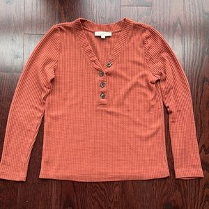LOFT Waffle Henley Tee